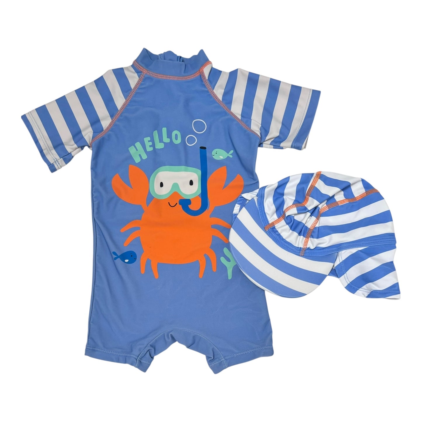Next Swimsuit & Hat (Size 12-18M)