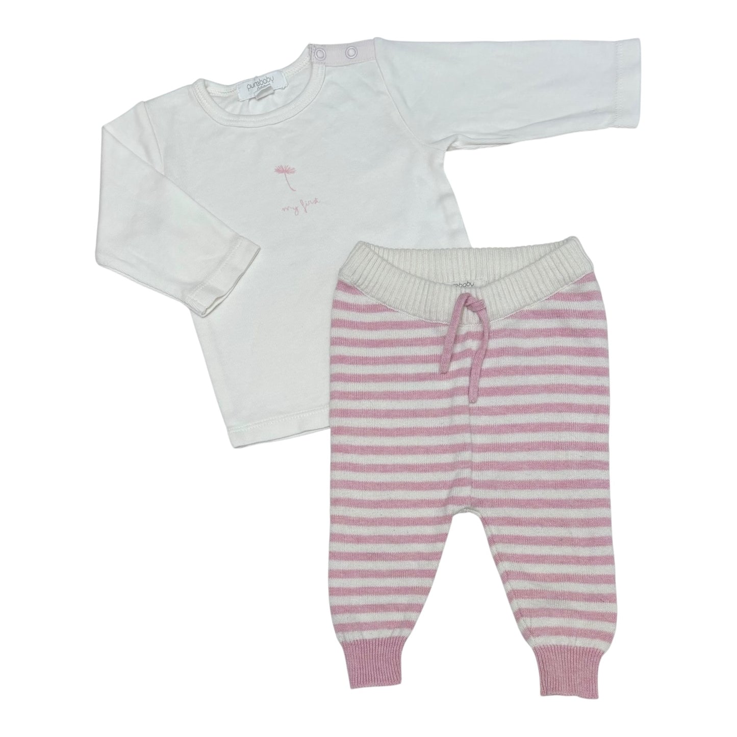 Purebaby Top & Pants (Size 0-3M)