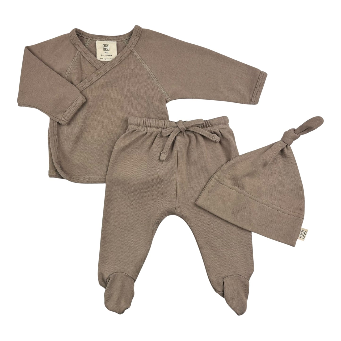 Babu Top, Pants & Beanie (Size 0-3M)
