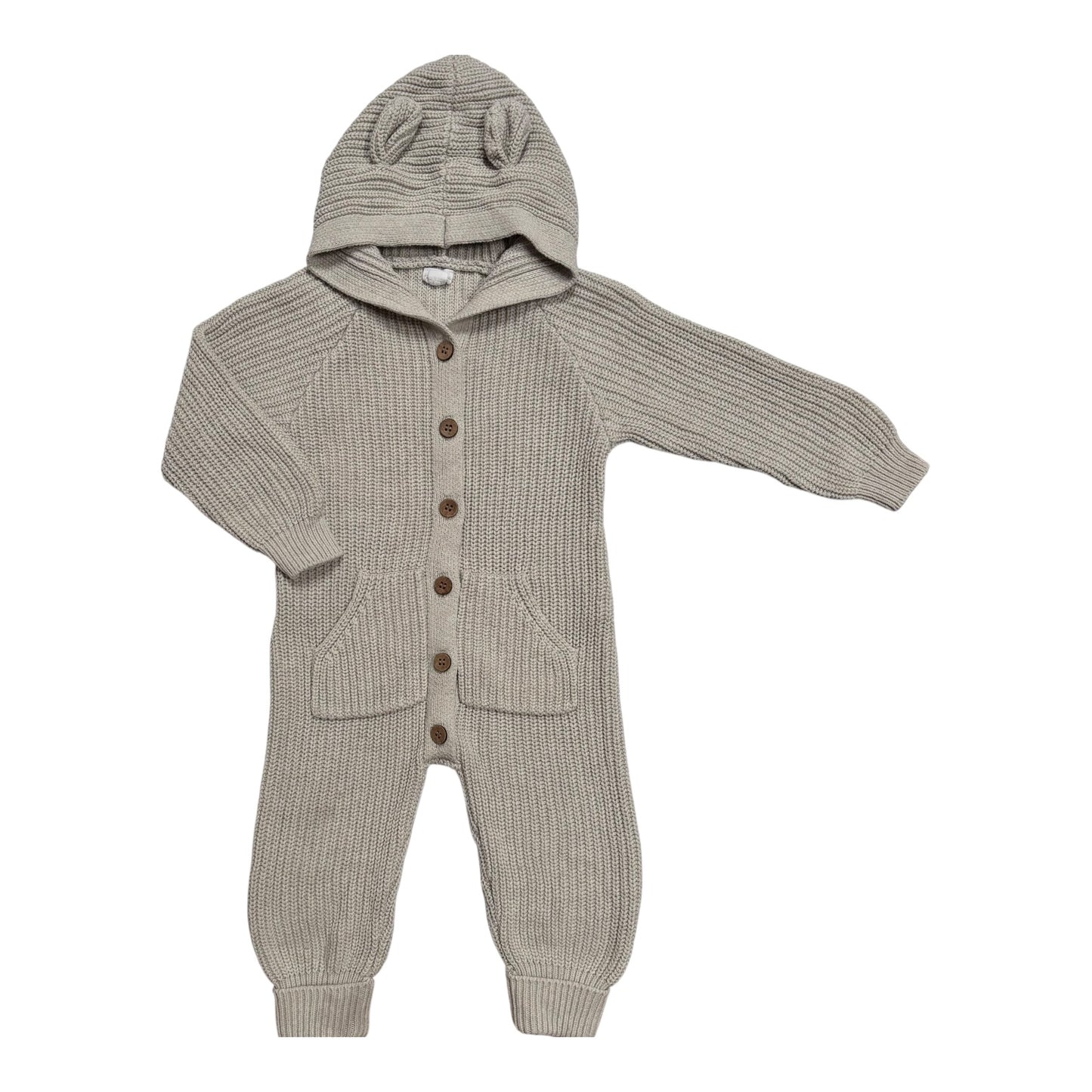 Jamie Kay Knit Bear Onesie (Size 12-18M)