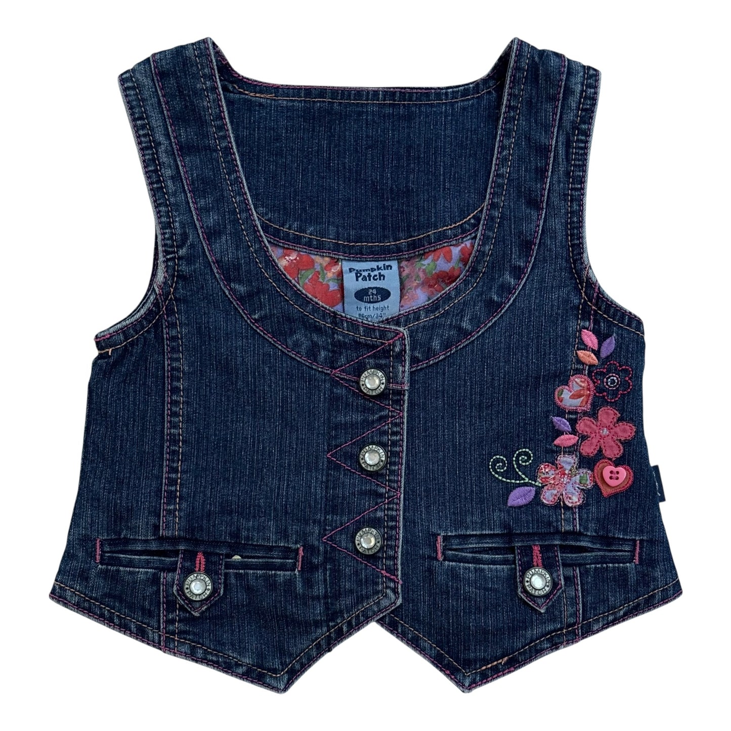 Pumpkin Patch Denim Vest (Size 18-24M)