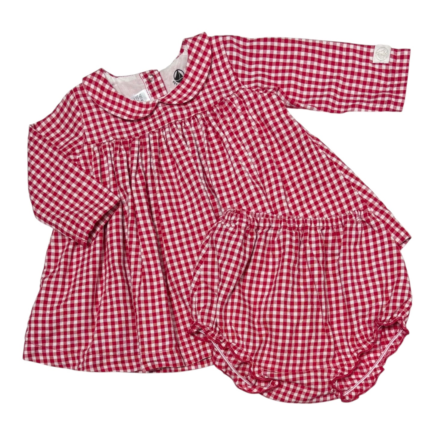 Petit Bateau Dress & Bloomers (Size 3-6M)