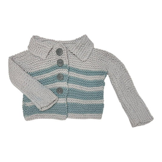 Handmade Knit Cardigan (Size 0-3M)