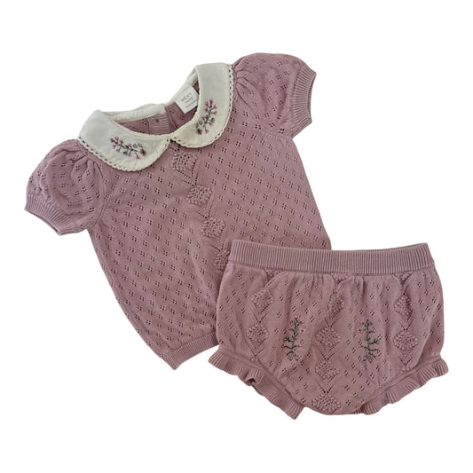 Next Knit Top & Bloomers (Size 3-6M)