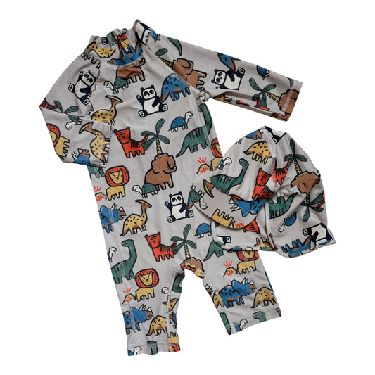George Swimsuit & Hat (Size 3Y)