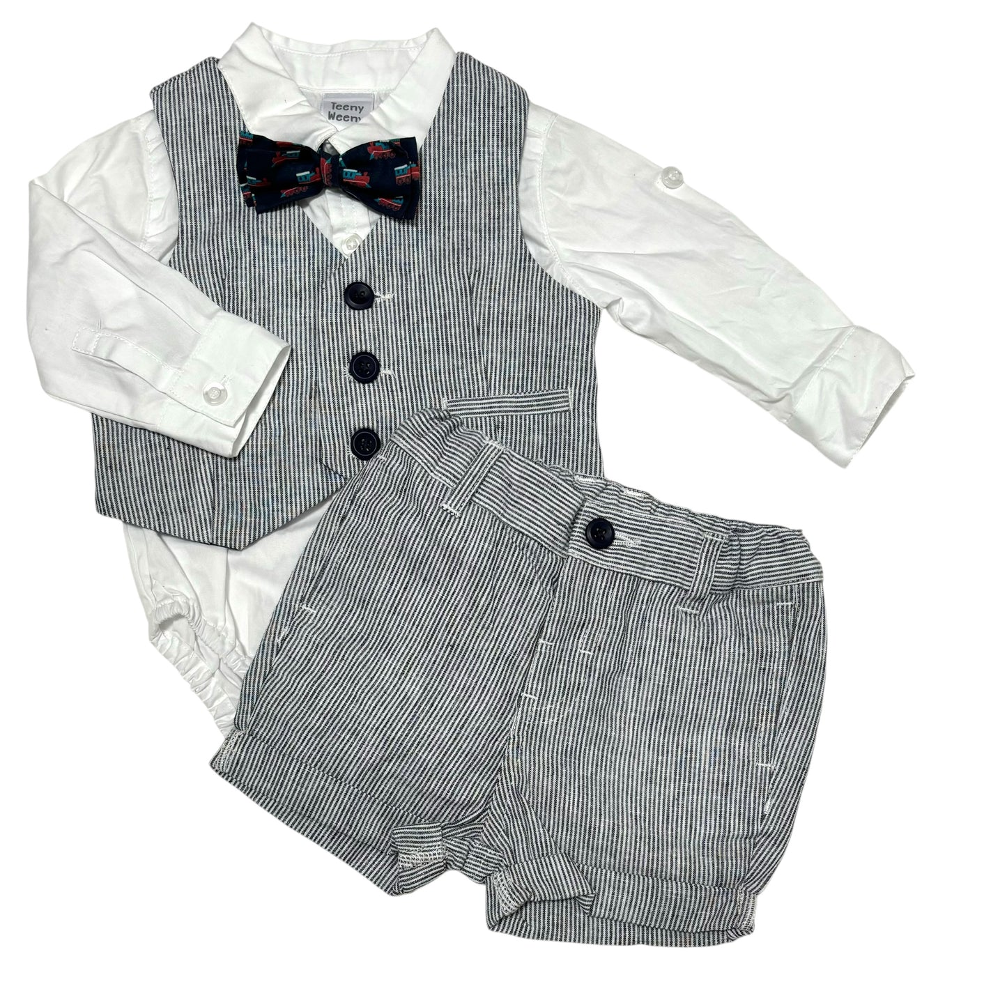 Teeny Weeny Bodysuit, Vest & Shorts (3-6M)