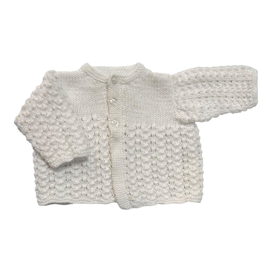 Handmade Knit Cardigan (Size 0-3M)