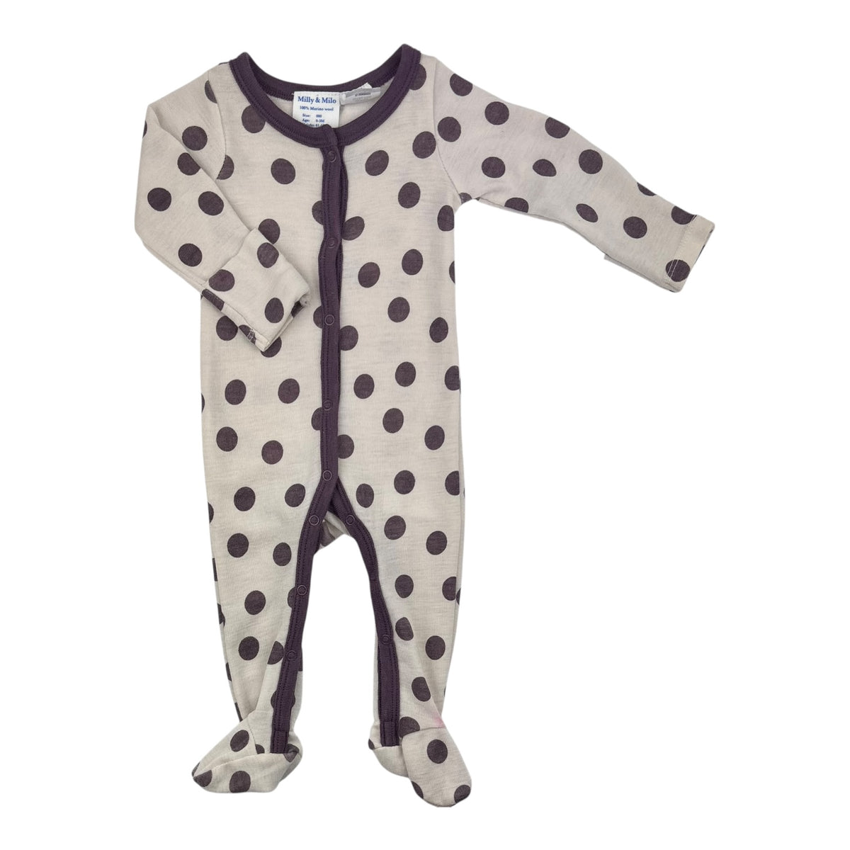 Milly & Milo Merino Onesie (Size 0-3M)