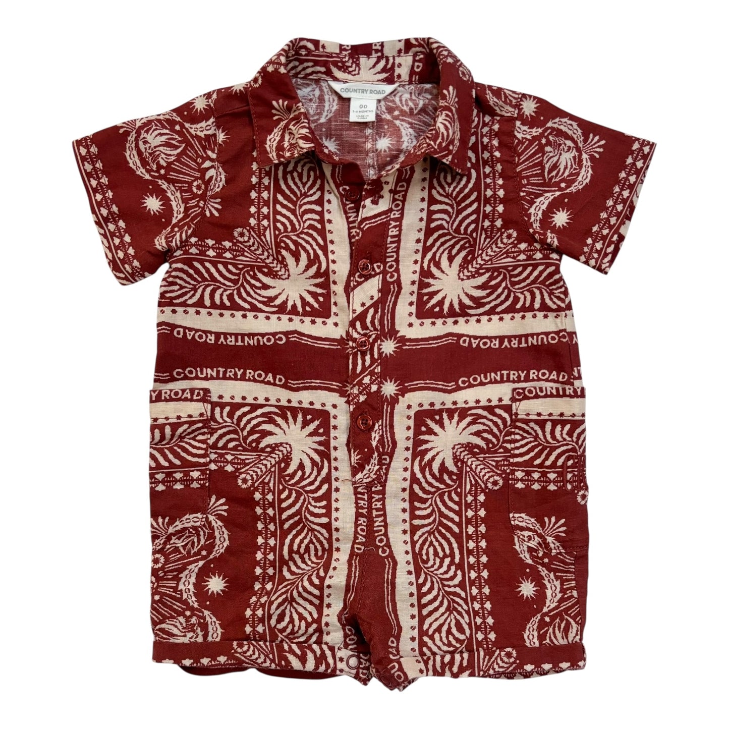Country Road Romper (Size 3-6M)