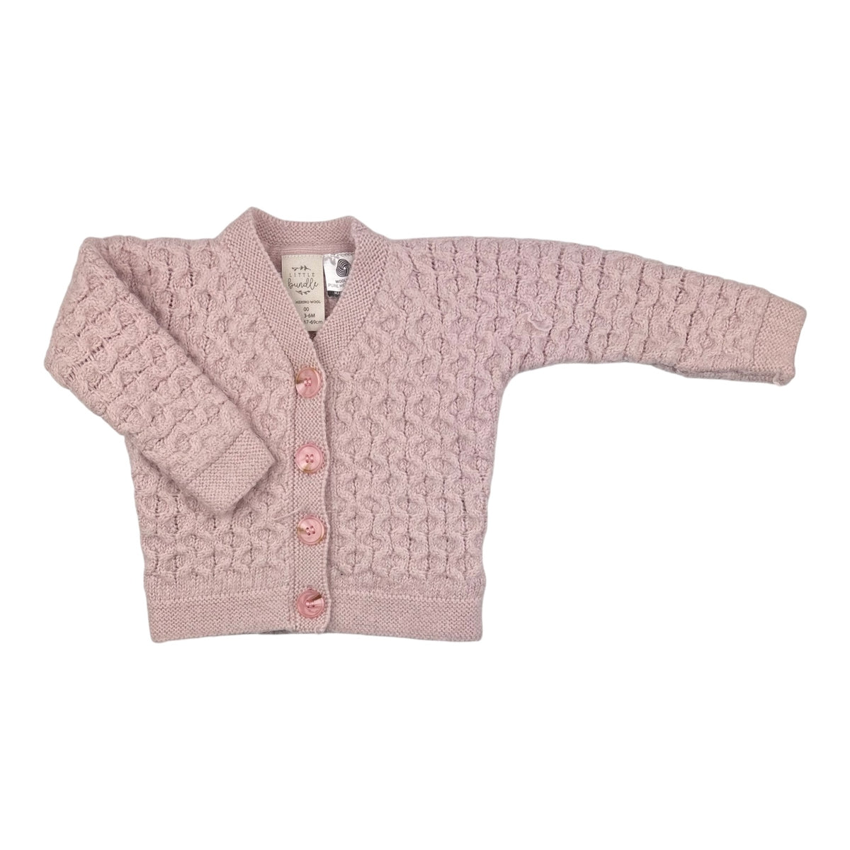 Milly & Milo Merino Cardigan (Size 3-6M)