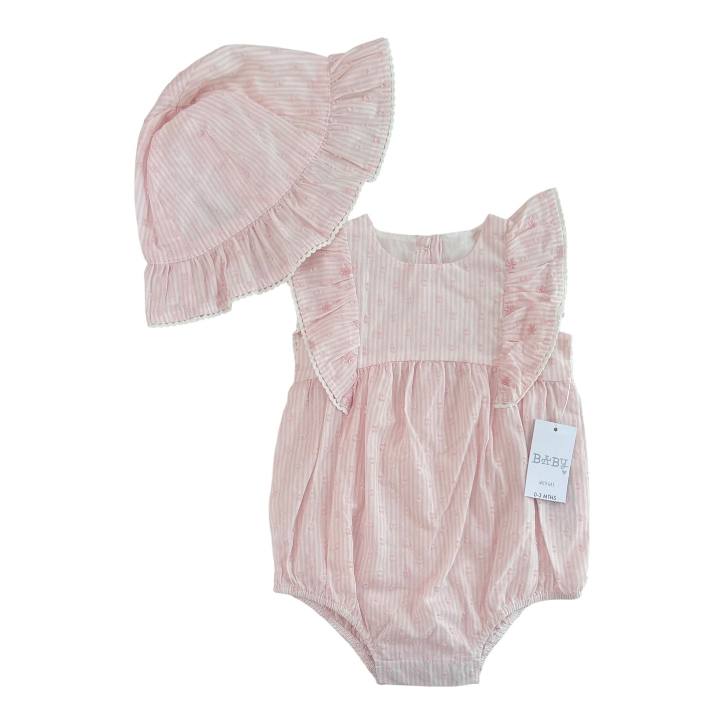 Matalan Romper & Hat (Size 0-3M)